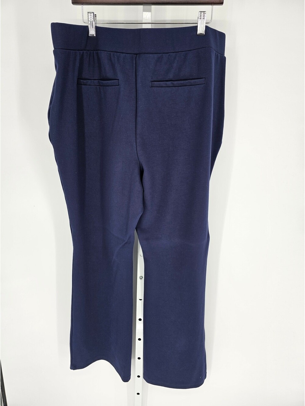 IMAN Women's Blue Elastic Waist High-Rise Pull-On Trouser Size 1X